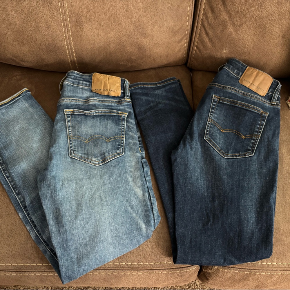 American Eagle Outfitters Mens Next Level Flex Skinny Blue Jeans Size 28X30